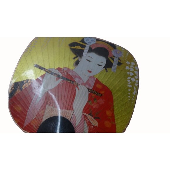 Japanese Uchiwa Geisha Mail Fan Greeting Card Unopened Made In Japan - Picture 2 of 5